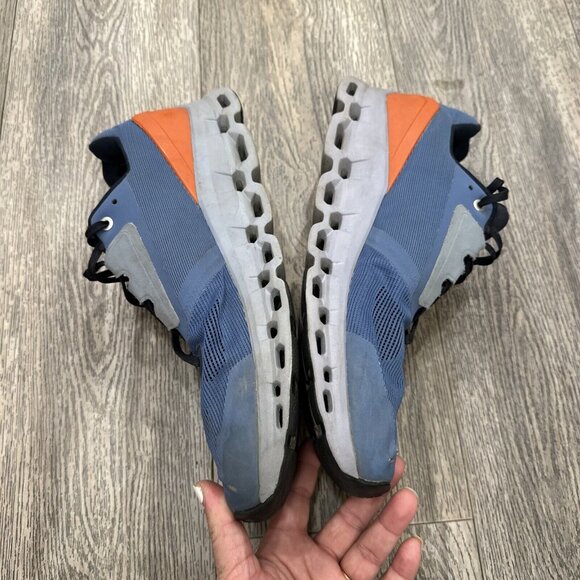 On Cloudstratus Lake Blue Grey Orange Running Shoes Men’s Size 12 main image 9